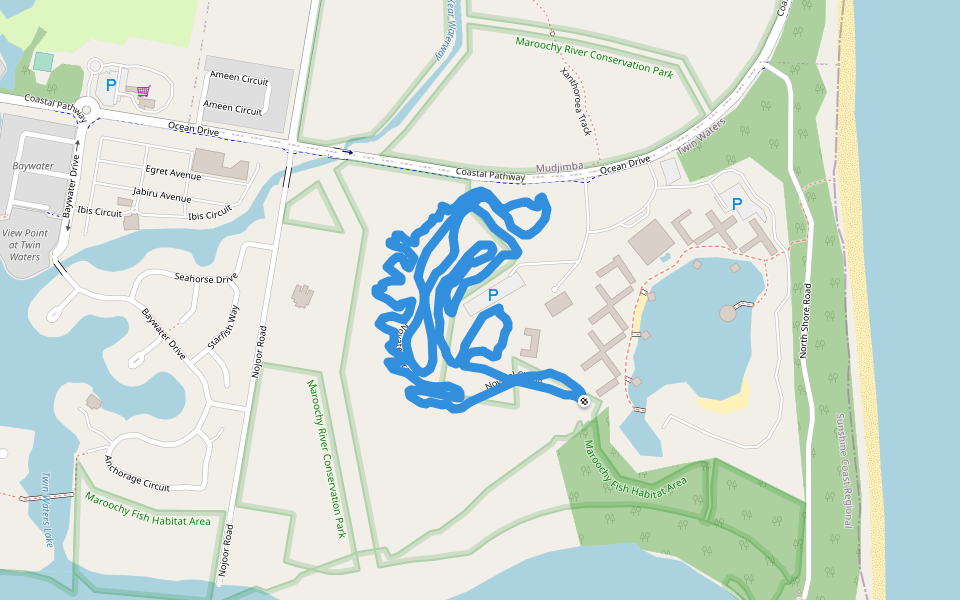 Novatel Circuit walking route map in Twin Waters