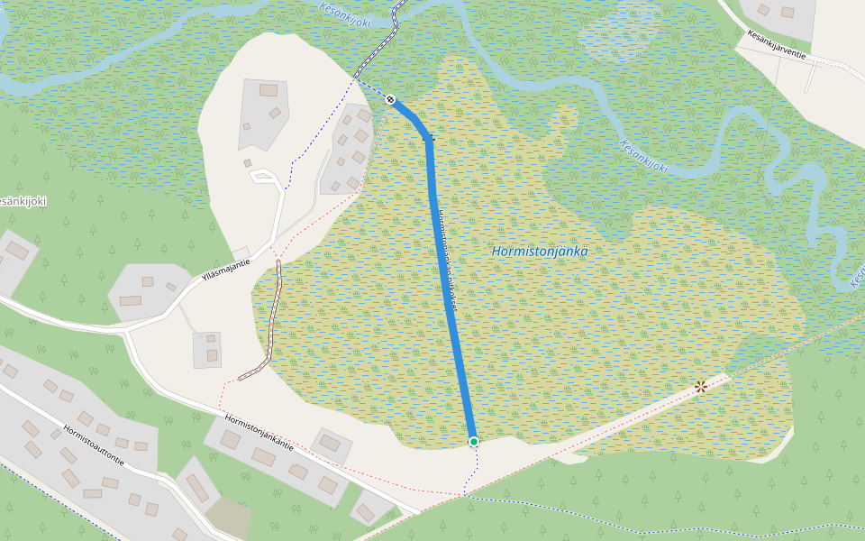 Hormistonjänkän pitkokset walking route map in Kittilä
