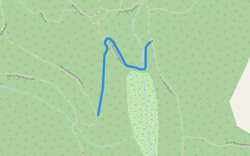 61 Descente Castor walking route map in Saint-Prime