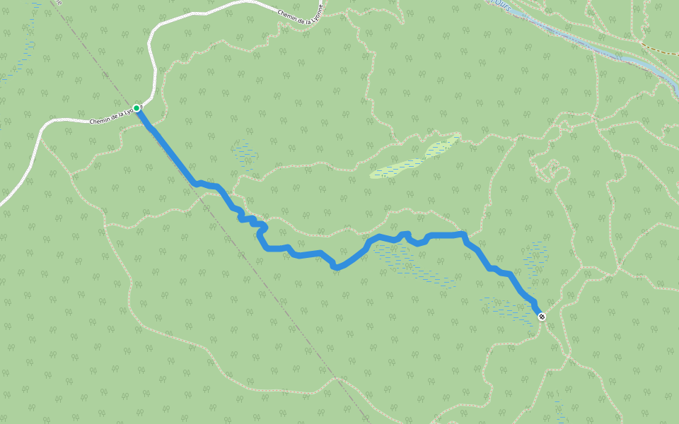 35b La Savane Ouest walking route map in La Doré