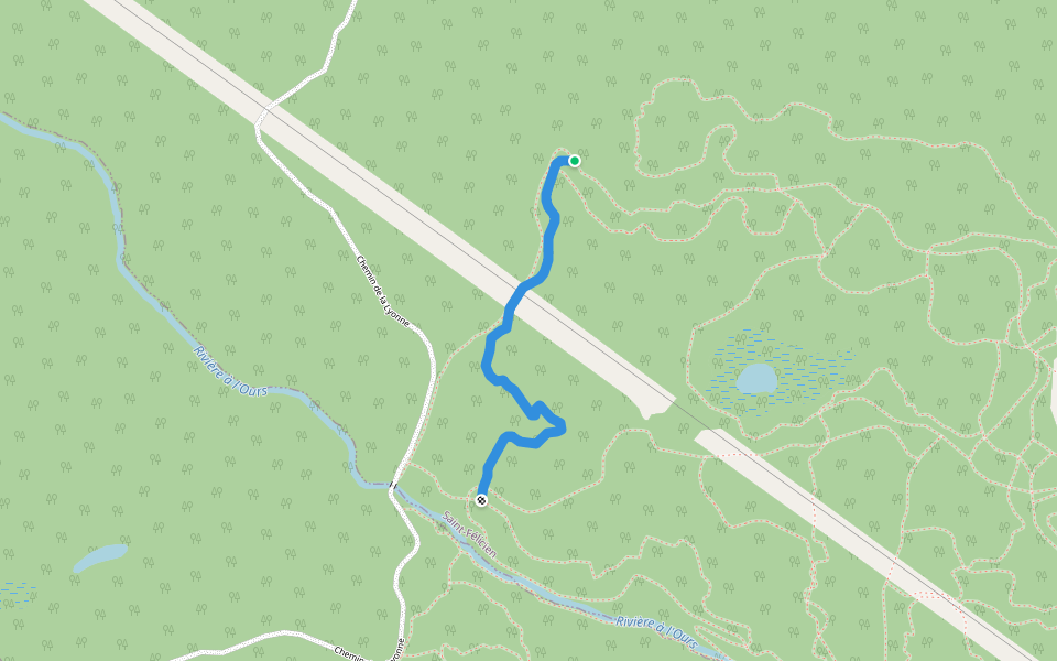 23c Moyen Braquet walking route map in Sainte-Hedwidge-de-Roberval