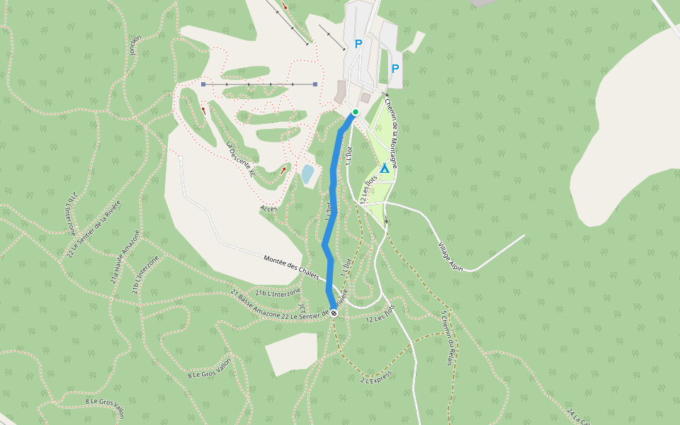 1 L'Îlot walking route map in Saint-Félicien