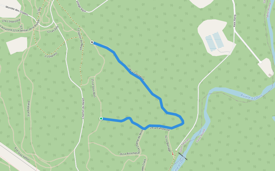 24 La Cahoteuse walking route map in Sainte-Hedwidge-de-Roberval