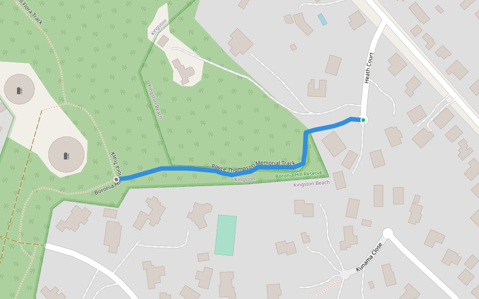Royce Thompson Memorial Track walking route map in Kingston Beach