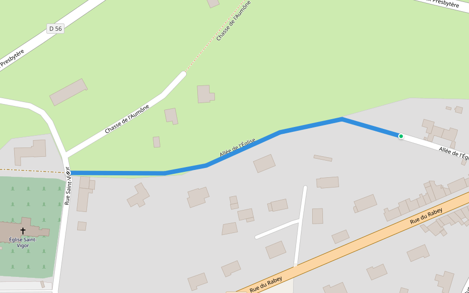 Allée de l'Église walking route map in Quettehou