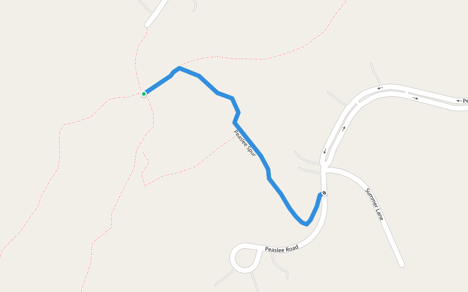 Peaslee Spur walking route map in Bow