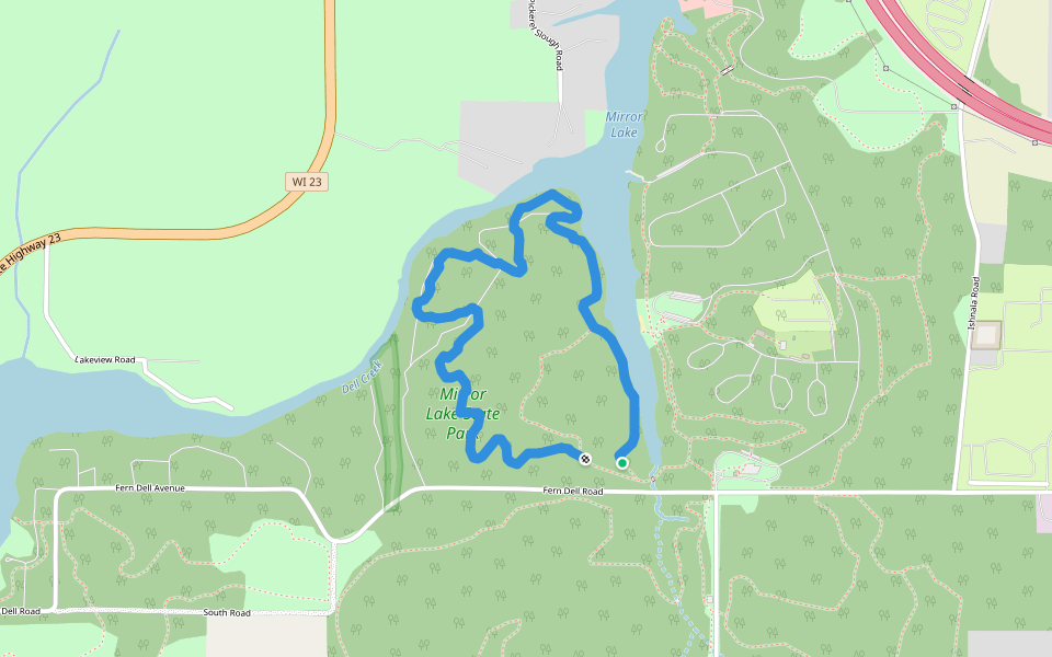 Northwest Trail walking route map in Reedsburg