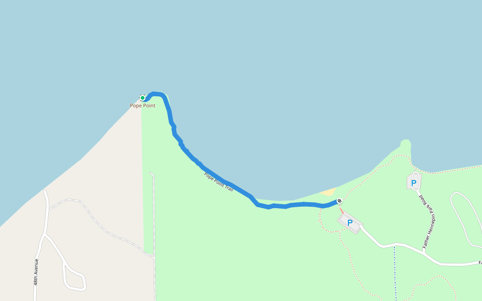 Pope Point Trail walking route map in Wahkon