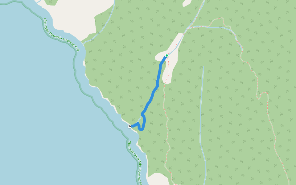 Buchan Bay Trail walking route map in Summerland