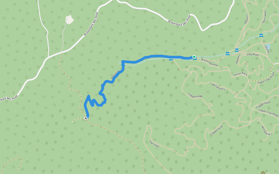 Ridgeline walking route map in Dyke