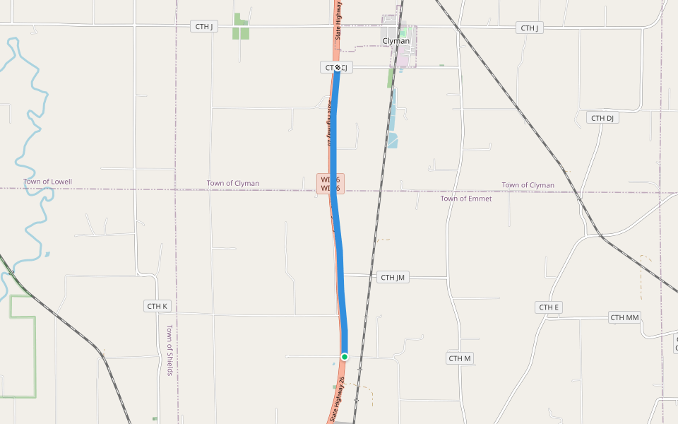 Glacial River Trail walking route map in Watertown