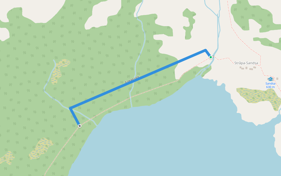 X-neset ront walking route map in Suldalsosen