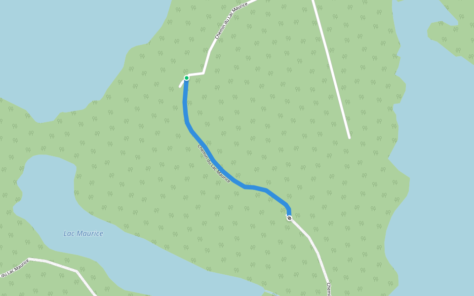 Chemin du Lac Maurice walking route map in Saint-David-de-Falardeau