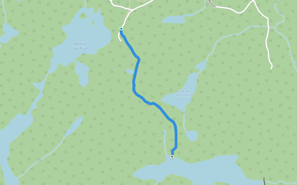 Chemin du Lac Revolver walking route map in Saint-David-de-Falardeau