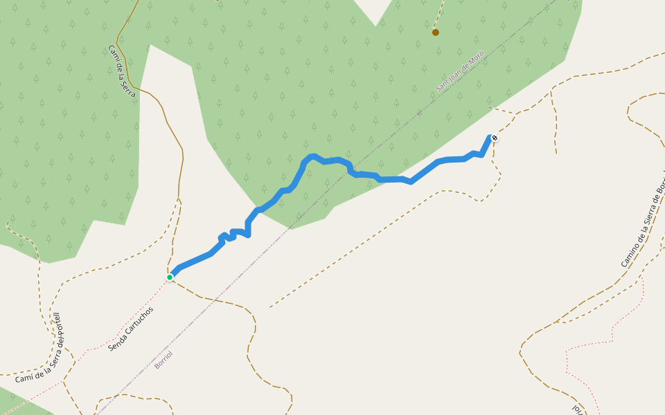 Senda Flow Enganyaor walking route map in Sant Joan de Moró