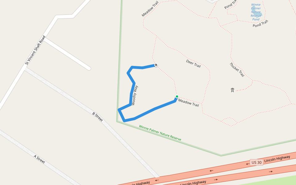 Woodsy Way walking route map in Latrobe