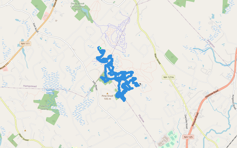 Skunk Skull walking route map in Hampstead