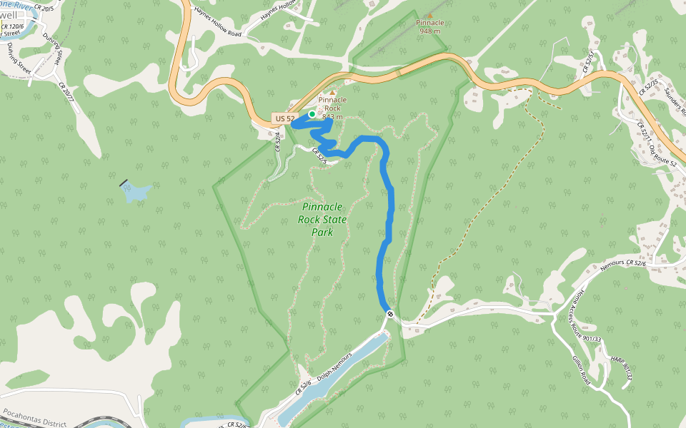 Homestead Trail walking route map in Bluefield