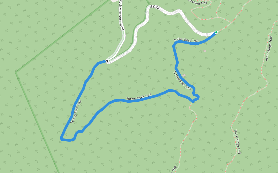 Turkey Rock Trail walking route map in Bluefield
