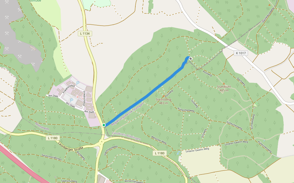Grenztrail walking route map in Mönsheim