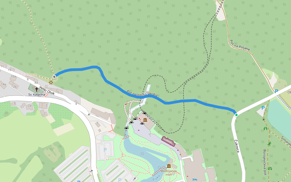 Pot pastirčka Jakoba walking route map in Postojna