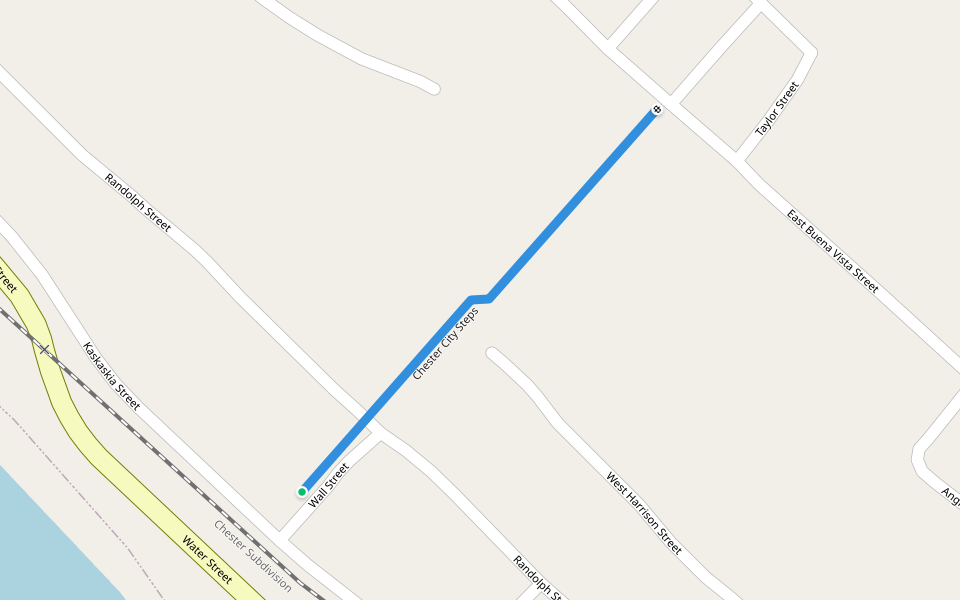 Chester City Steps walking route map in Chester