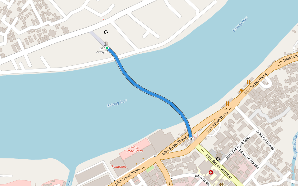 Gentala Arasy walking route map in Jambi