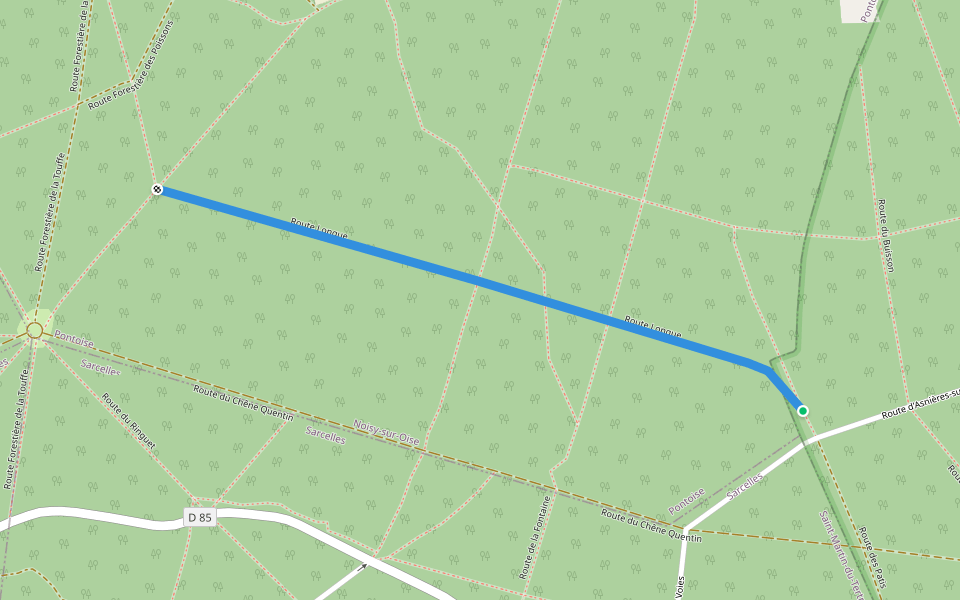 Route Longue walking route map in Noisy-sur-Oise