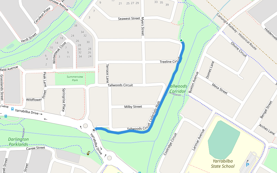 Cedarfalls Walk walking route map in Yarrabilba