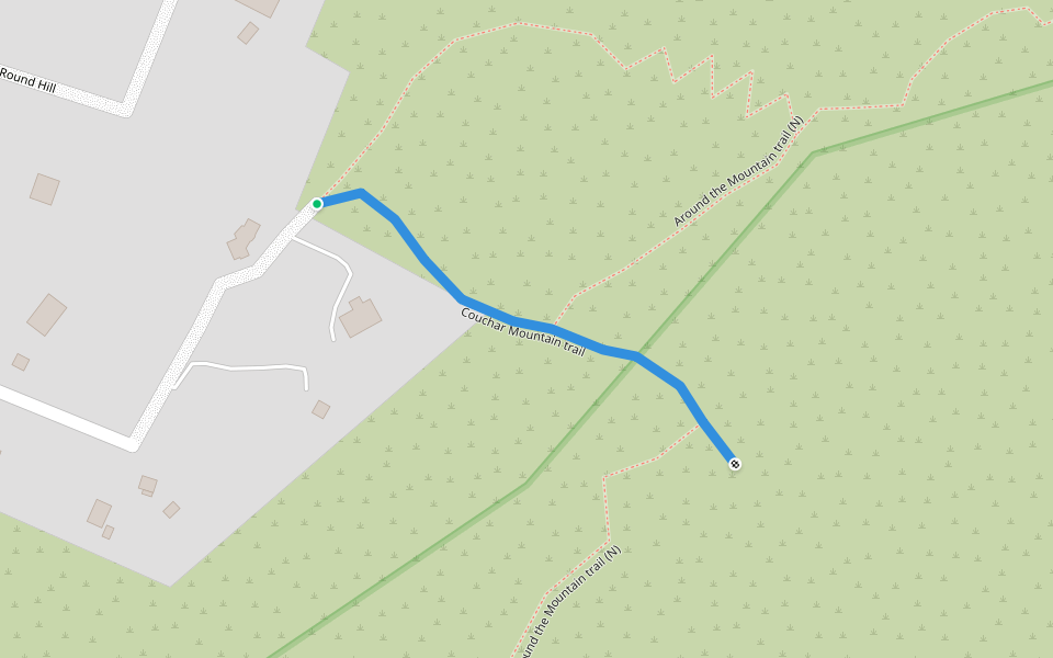 Couchar Mountain trail walking route map in Oranjestad