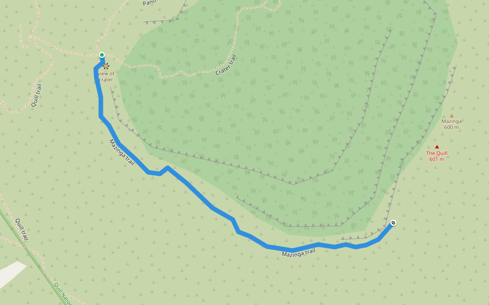 Mazinga trail walking route map in Oranjestad