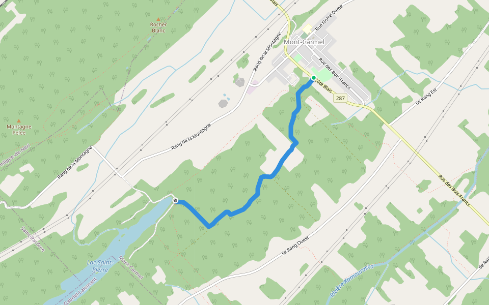 Sentier pédestre culturel de Mont-Carmel walking route map in Mont-Carmel