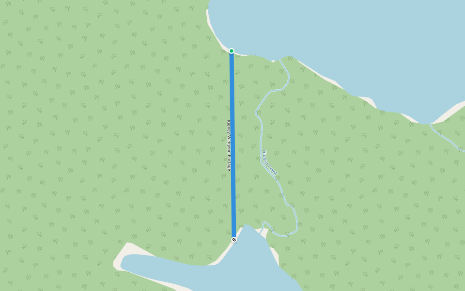 Kidney-Widgeon Portage walking route map in Hagensborg