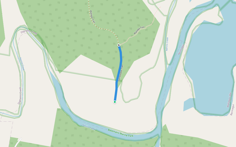 Gambaawa Trail walking route map in Dignams Creek