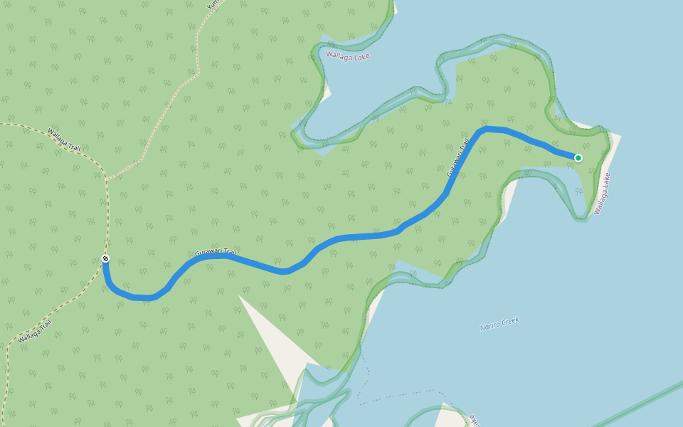 Gurawari Trail walking route map in Dignams Creek