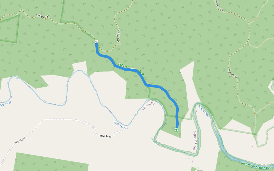 Kitchen Hole Trail walking route map in Dignams Creek