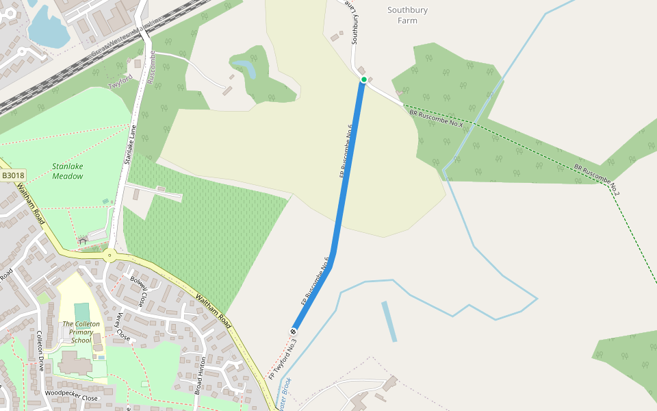 FP Ruscombe No.6 walking route map in Ruscombe