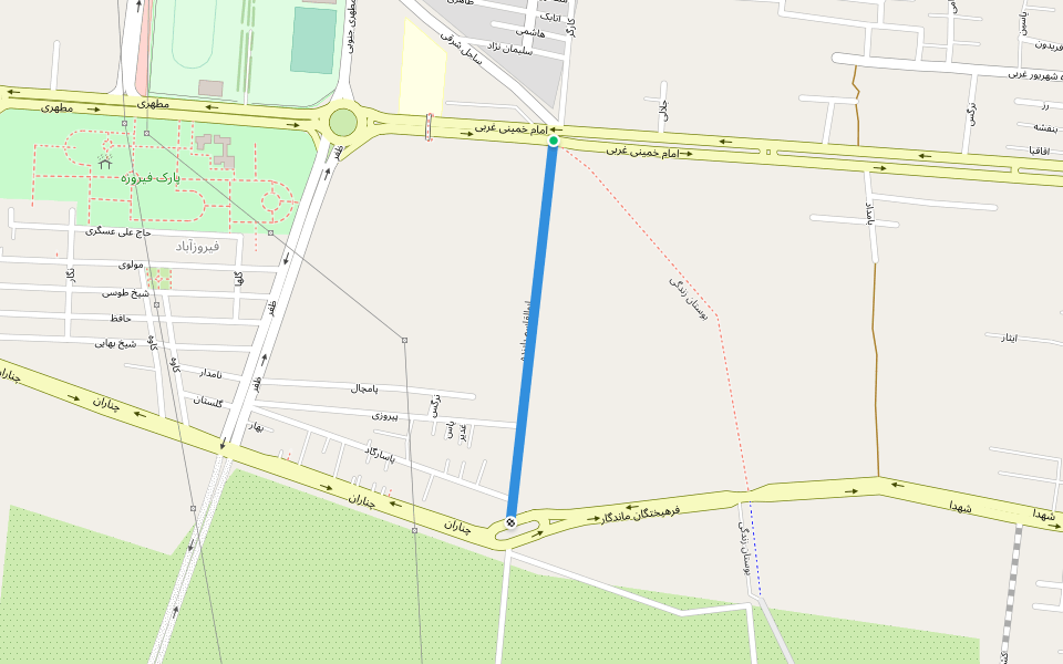 ابوالقاسم پاینده walking route map in Najafabad