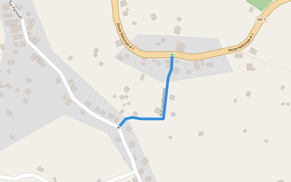 Rue Louislhomme walking route map in Beaumont