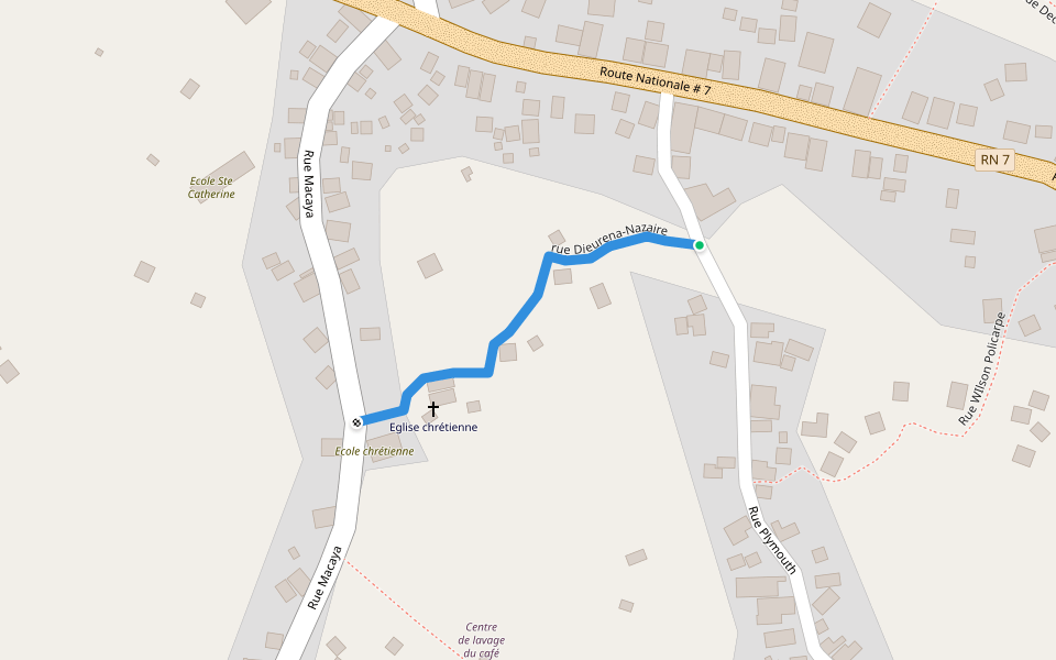 rue Dieurena-Nazaire walking route map in Beaumont