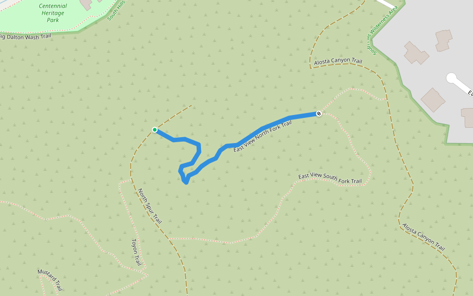 East View North Fork Trail walking route map in Glendora