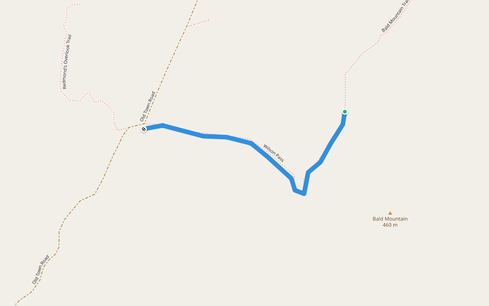 Wilson Pass walking route map in Corinth