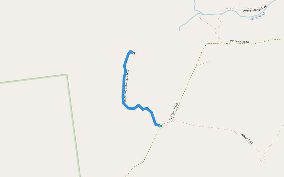 Redmond's Overlook Trail walking route map in Corinth