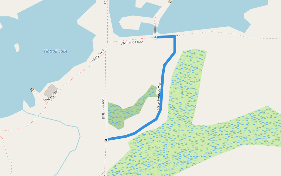 State Symbols Trail walking route map in Depew