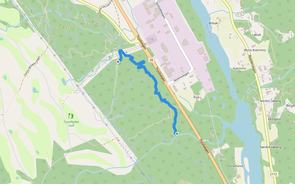 Missing Link walking route map in Innbygda