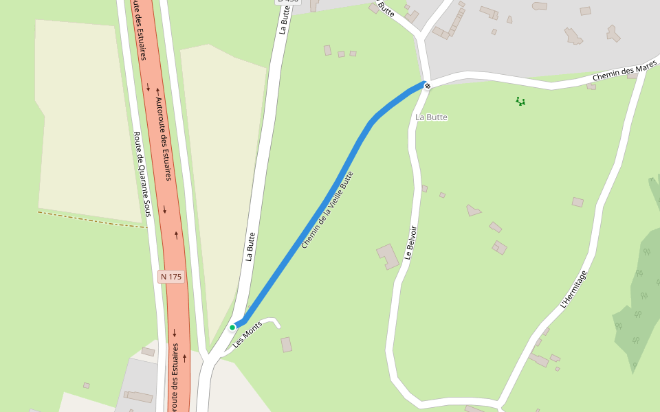 Chemin de la Vieille Butte walking route map in Le Val-Saint-Père