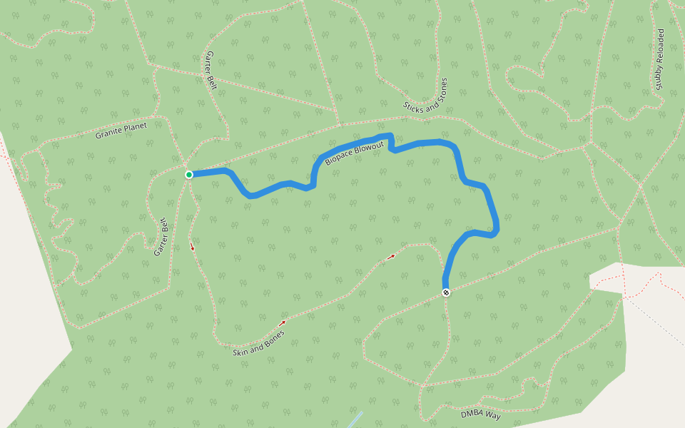 Biopace Blowout walking route map in Goodwood