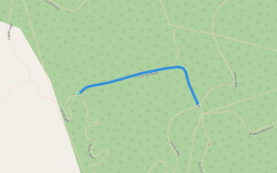 Granite Planet walking route map in Goodwood