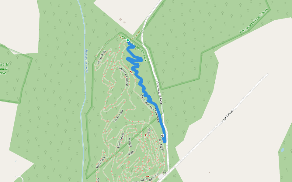 Need Pizza walking route map in Beechworth
