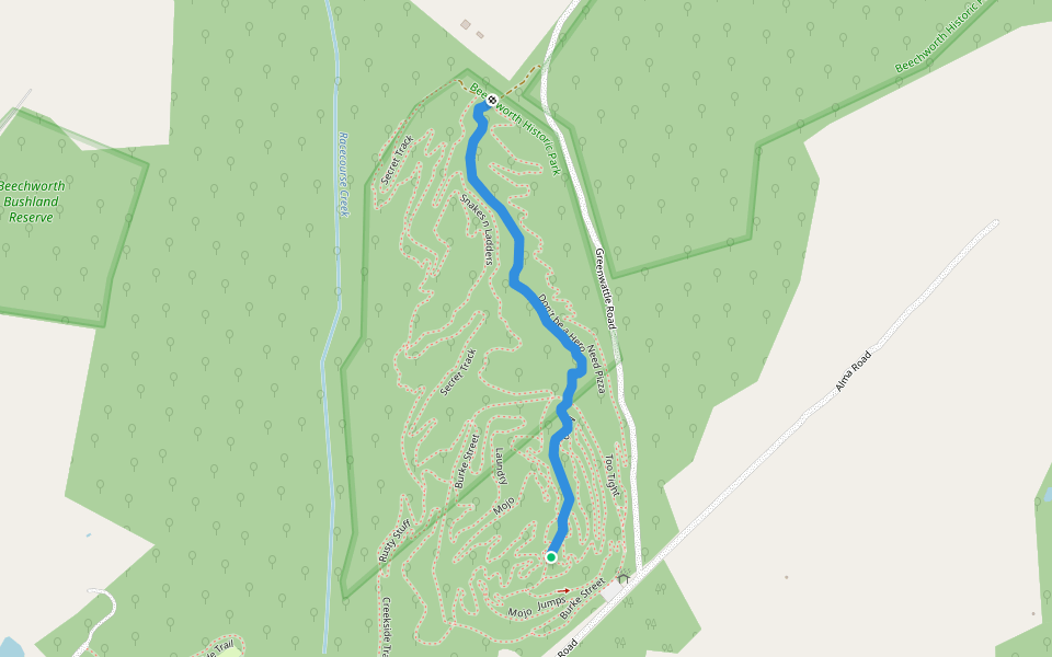 Don't be a Hero walking route map in Beechworth